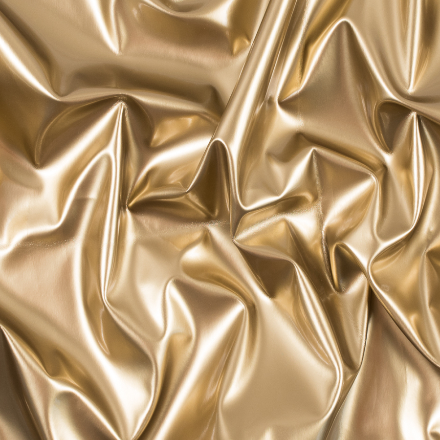 Gold Glossy Stretch Imitation Latex | Mood Fabrics