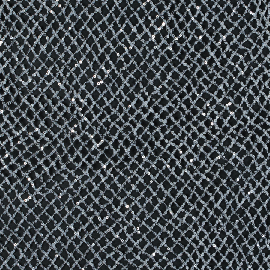 Off-White Fancy Sequined Netting | Mood Fabrics