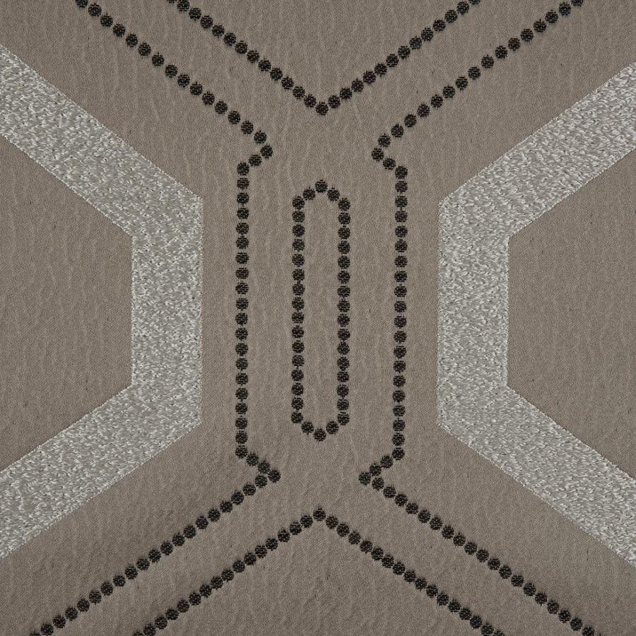 Slate Geometric Embroidered Drapery Brocade | Mood Fabrics