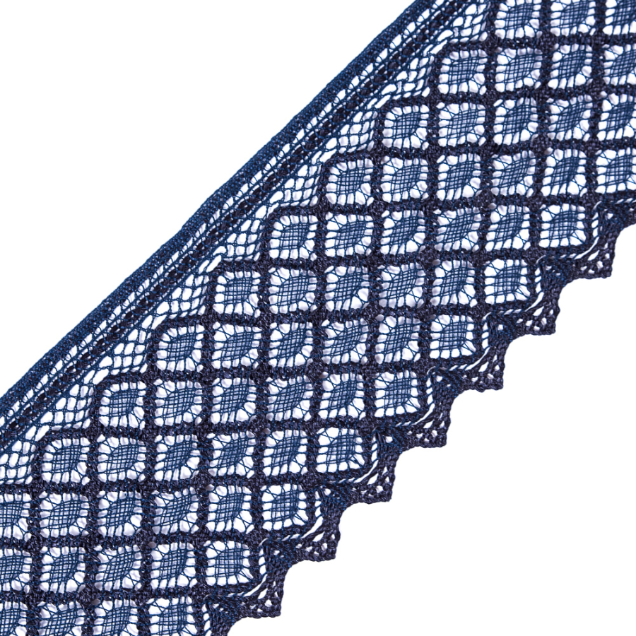 Navy Crochet Trim - 4 | Mood Fabrics