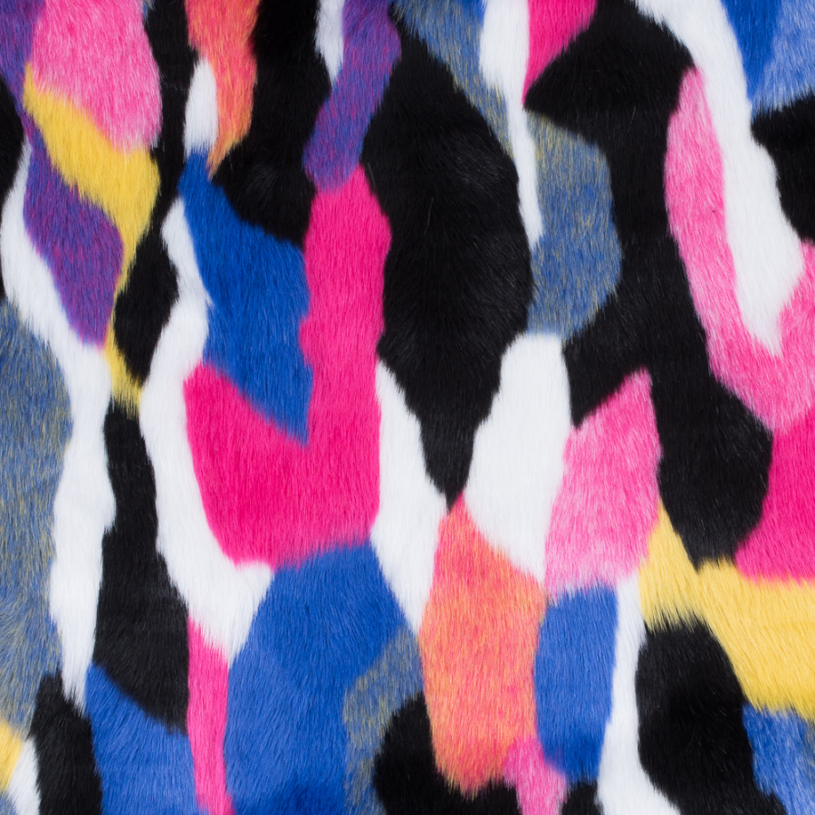 Vibrant Multicolored Faux Fur | Mood Fabrics