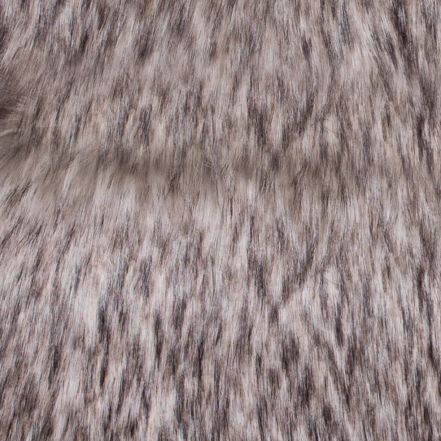 Black and Beige Long Haired Faux Fur | Mood Fabrics