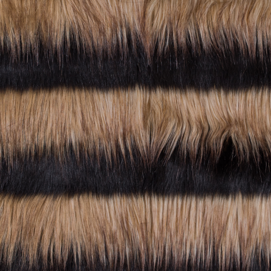 Brown and Black Striped Faux Fur | Mood Fabrics