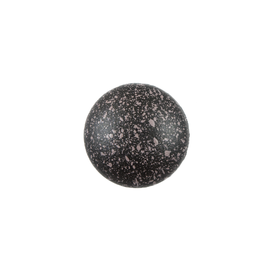 Italian Black and Twilight Mauve Speckled Plastic Button - 24L/15mm | Mood Fabrics
