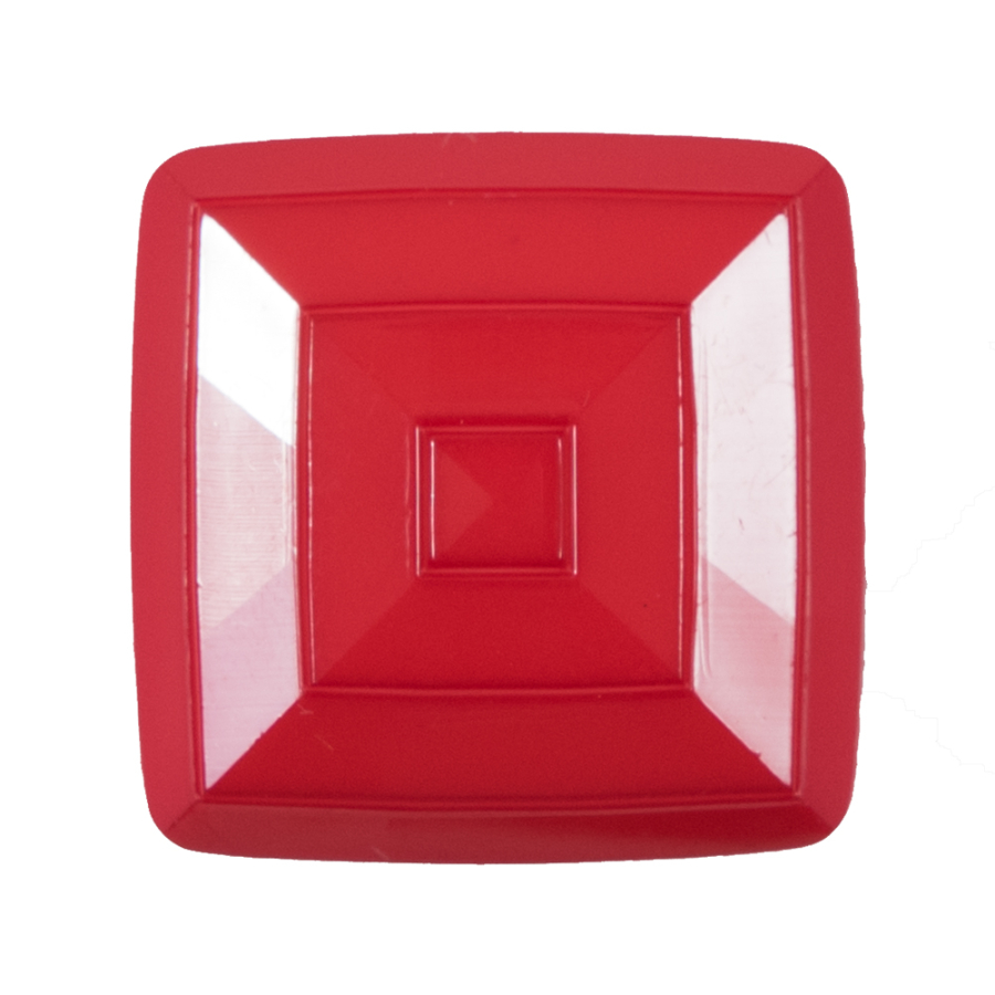 Italian Flame Scarlet Square Plastic Button - 48L/30mm | Mood Fabrics