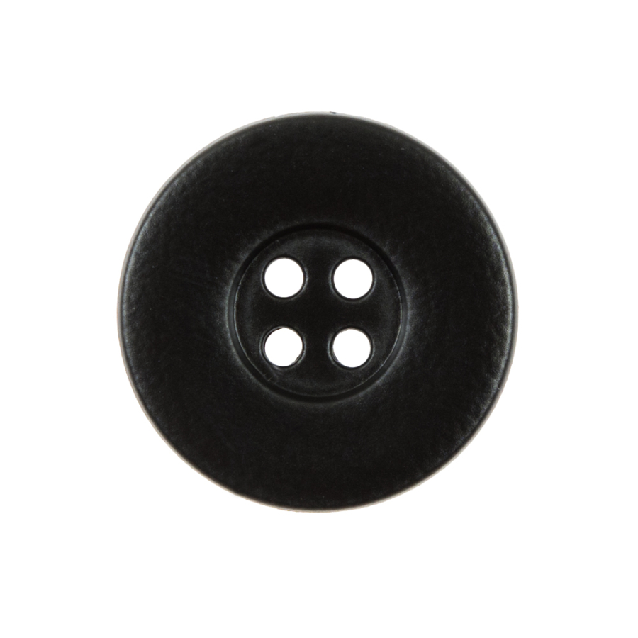 Italian Black 4-Hole Plastic Button -40L/25mm | Mood Fabrics