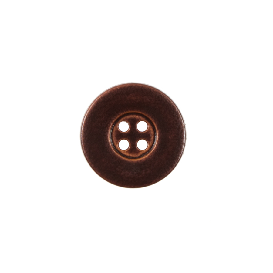 Italian Dark Brown 4-Hole Plastic Button - 24L/15mm | Mood Fabrics