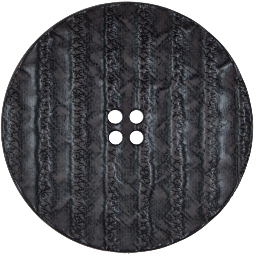 Italian Black Textured 4-Hole Button - 80L/50.8mm | Mood Fabrics