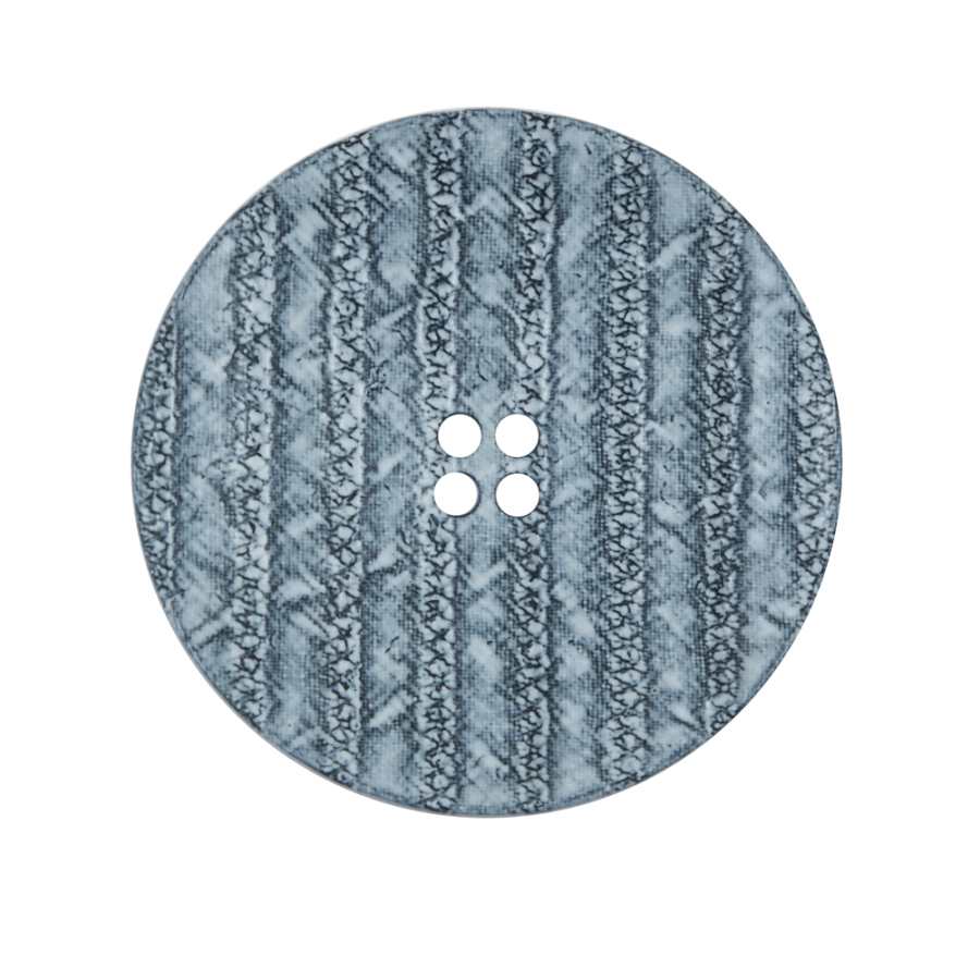 Italian Light Blue Textured 4-Hole Button - 44L/28mm | Mood Fabrics