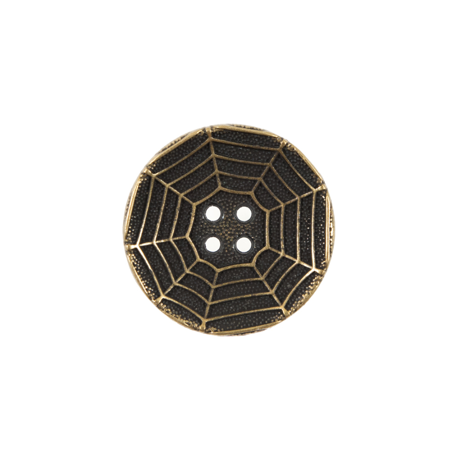 Italian Gold Spider Web Metal Button - 32L/20mm | Mood Fabrics