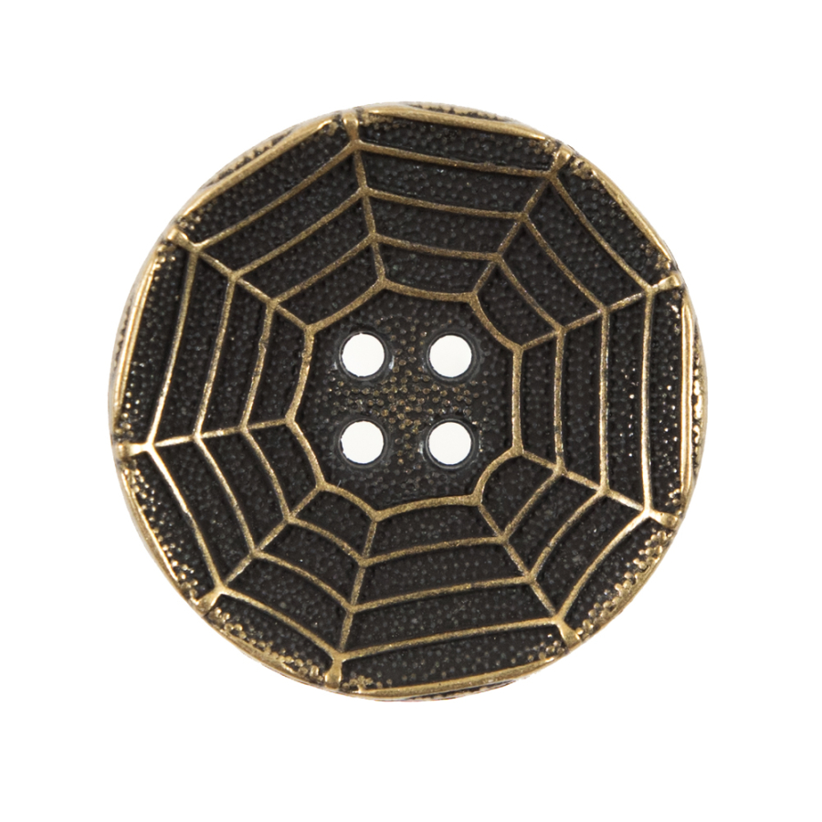 Italian Gold Spider Web Metal Button - 44L/28mm | Mood Fabrics
