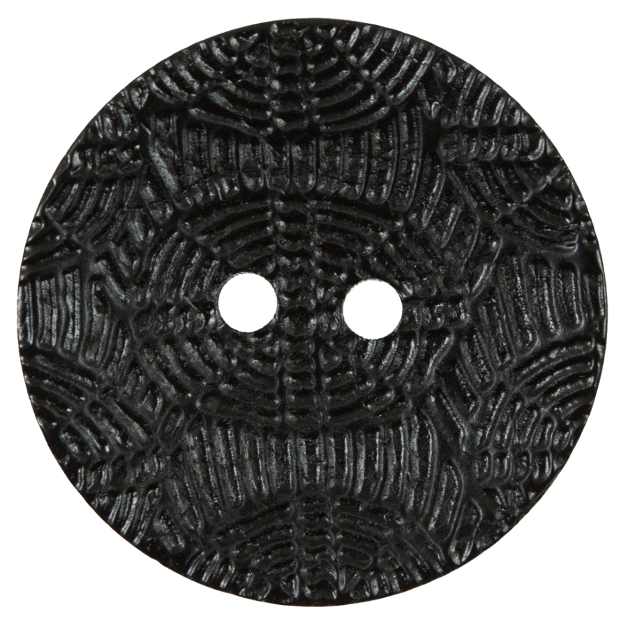 Italian Black Etched Coconut Button - 64L/40mm | Mood Fabrics