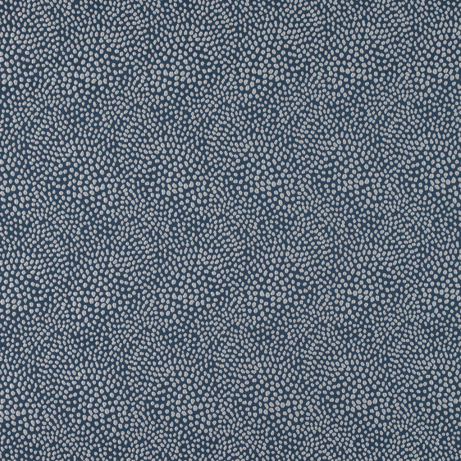 Indigo Textured Dots Polyester Woven | Mood Fabrics