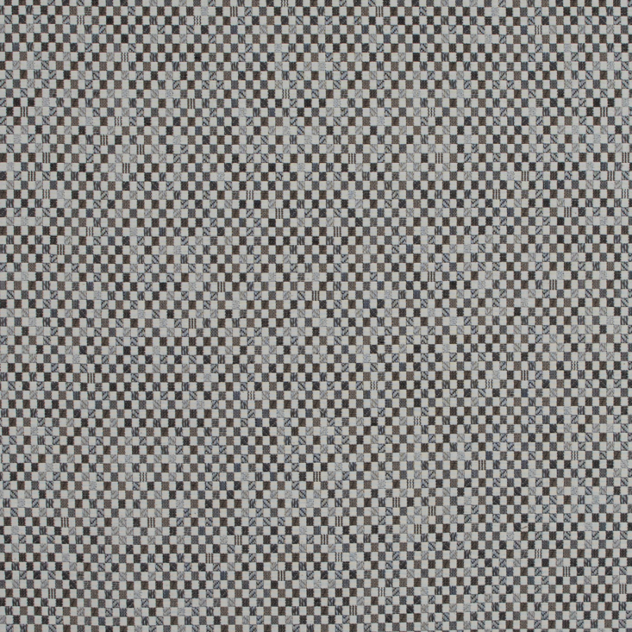 Gray Checkered Upholstery Woven | Mood Fabrics
