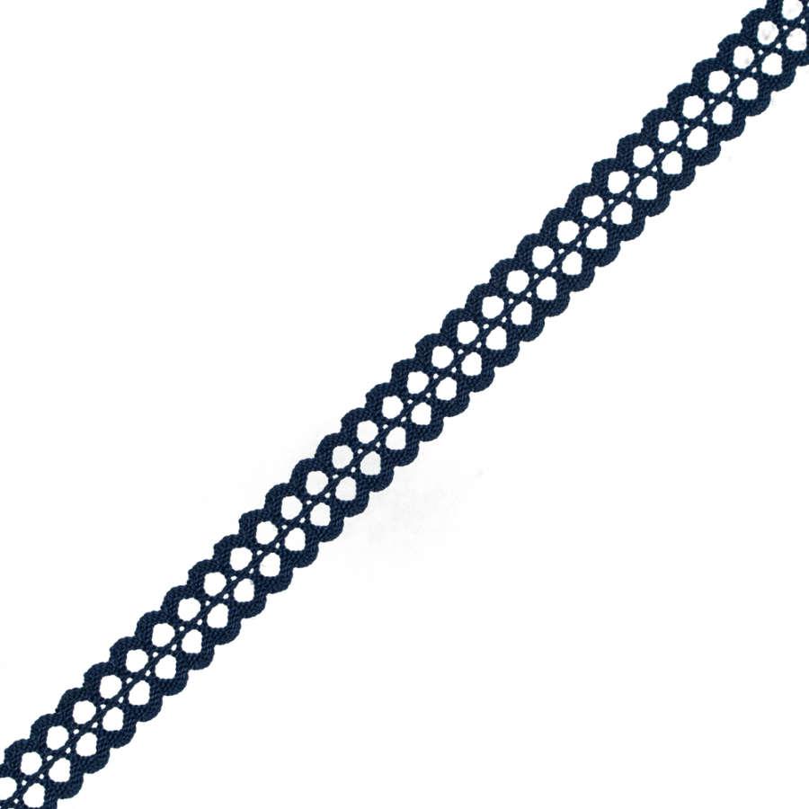Navy European Crochet Trim - 0.75 | Mood Fabrics
