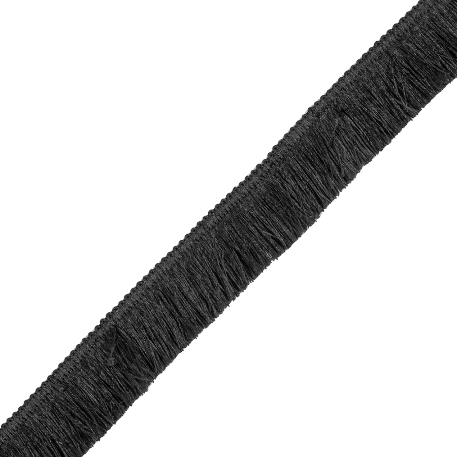 Black European Brush Fringe - 1.25 | Mood Fabrics