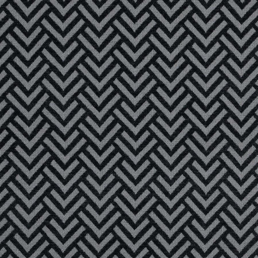 Gray Chevron Upholstery Chenille | Mood Fabrics