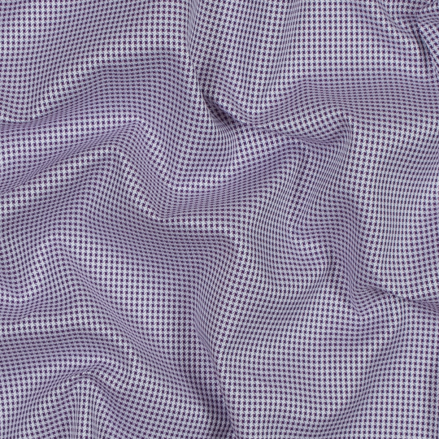 Purple and White Checkered Luxury Cotton Shirting | Mood Fabrics