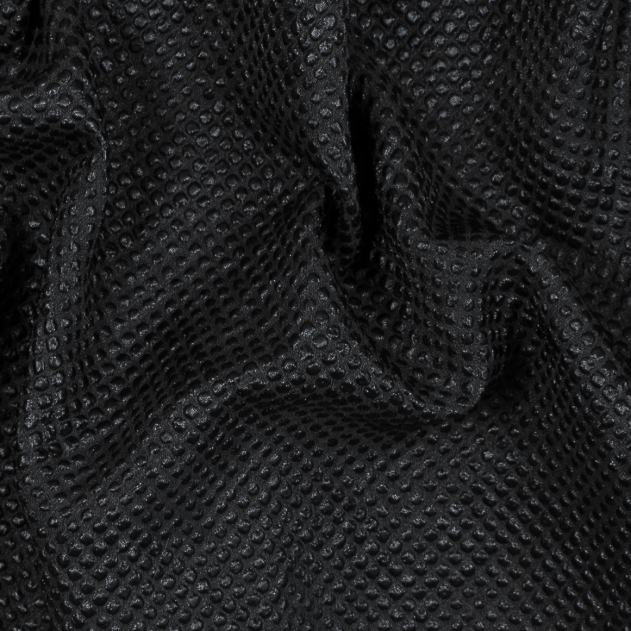 Metallic Black and Navy Diamond Quilted Brocade | Mood Fabrics