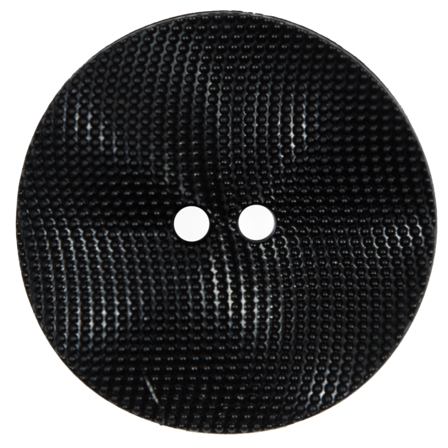 Italian Black Textured Wave Button - 64L/40mm | Mood Fabrics