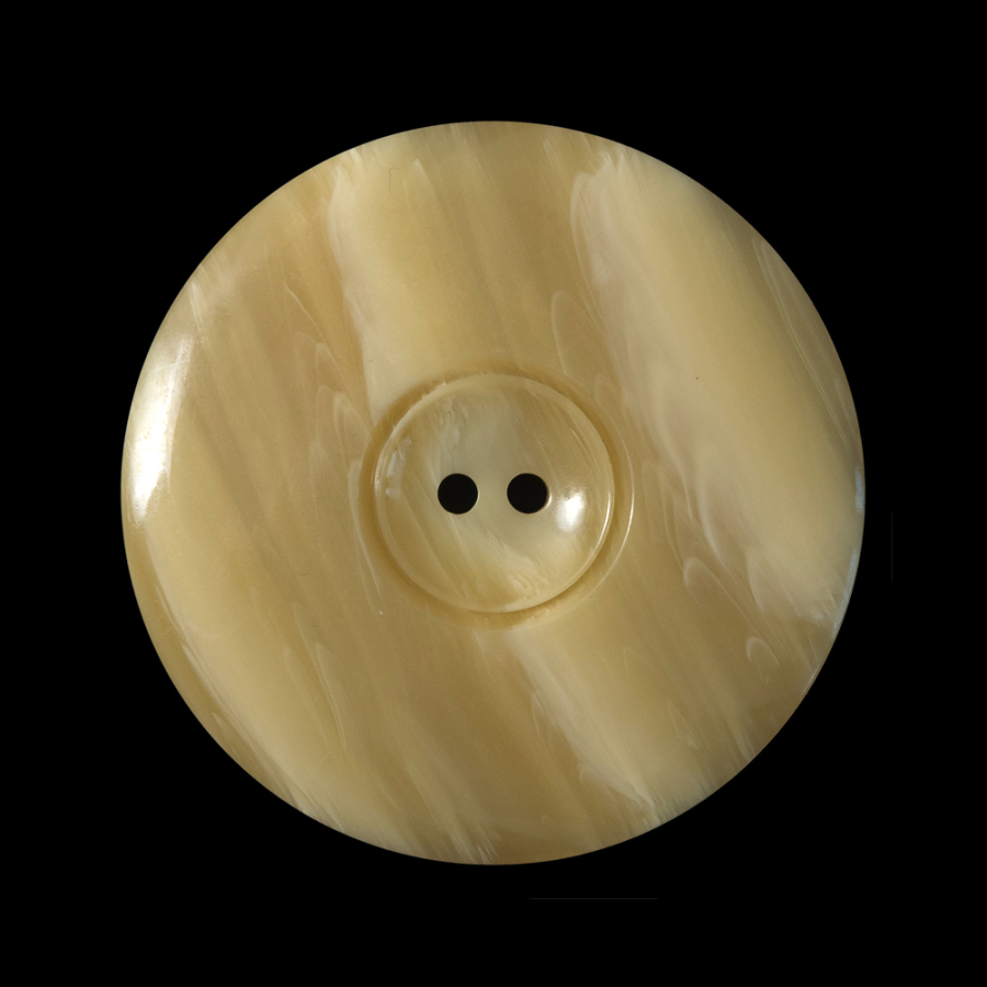 Italian Beige Striated Plastic Button - 48L/30mm | Mood Fabrics