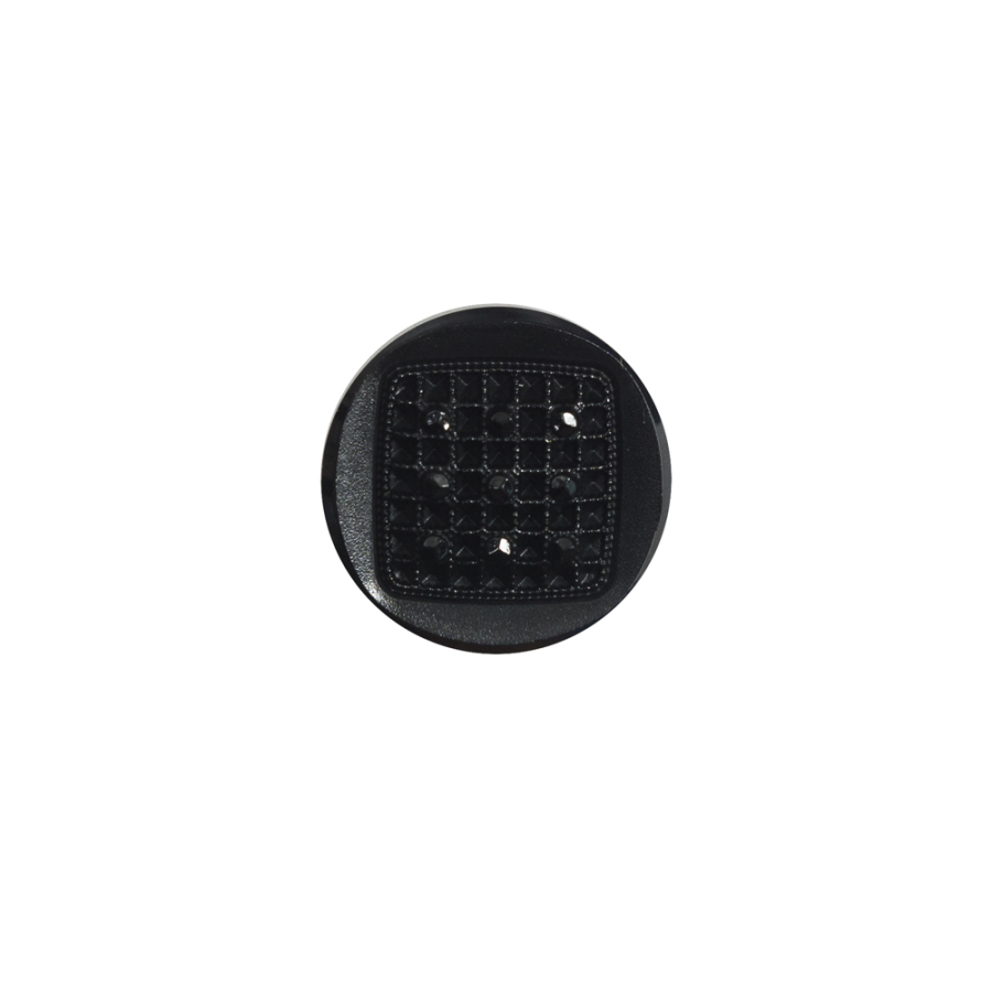 Italian Black Shank Back Plastic Button - 24L/15mm | Mood Fabrics