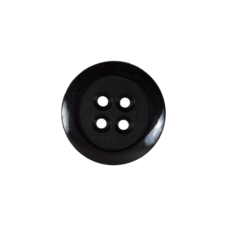 Italian Black Nylon 4-Hole Button - 32L/20mm | Mood Fabrics