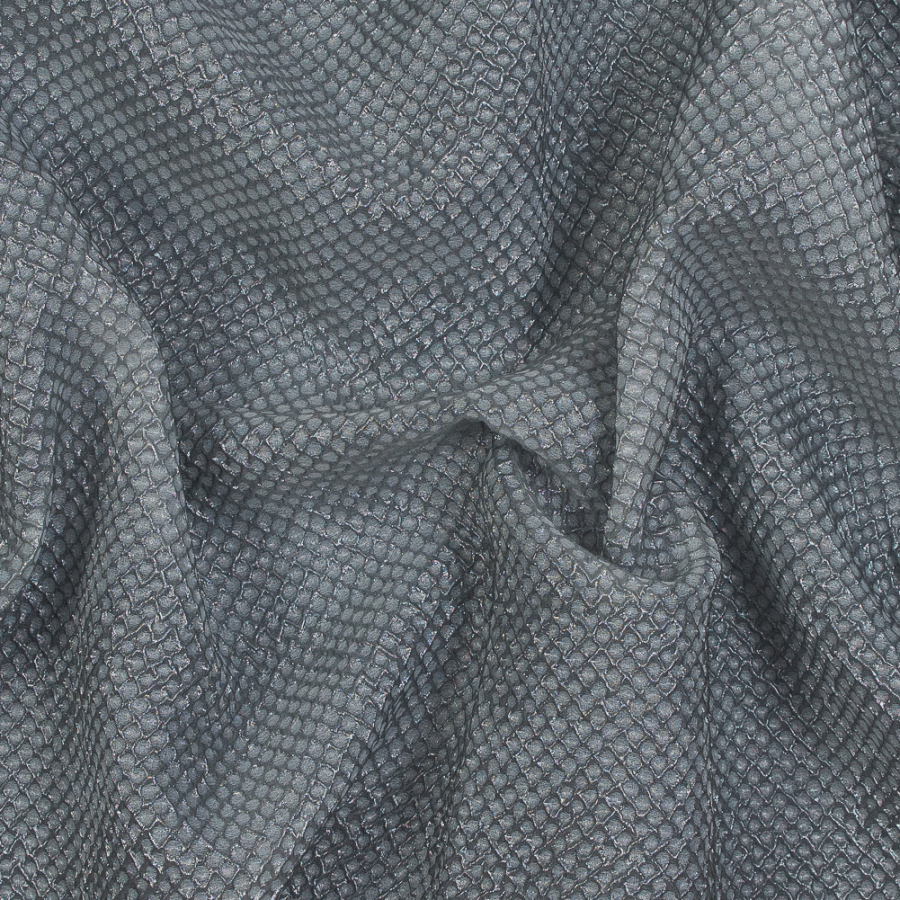 Metallic Transparent Gray Diamond Quilted Brocade | Mood Fabrics