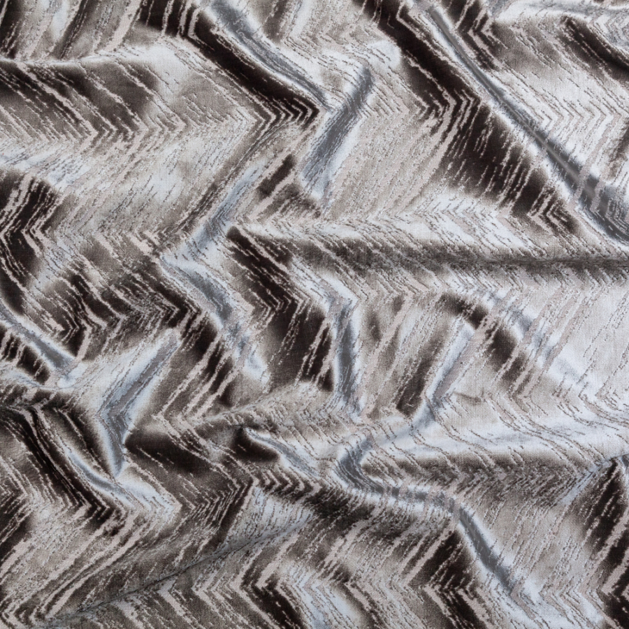 Silver Upholstery Velvet Burnout | Mood Fabrics