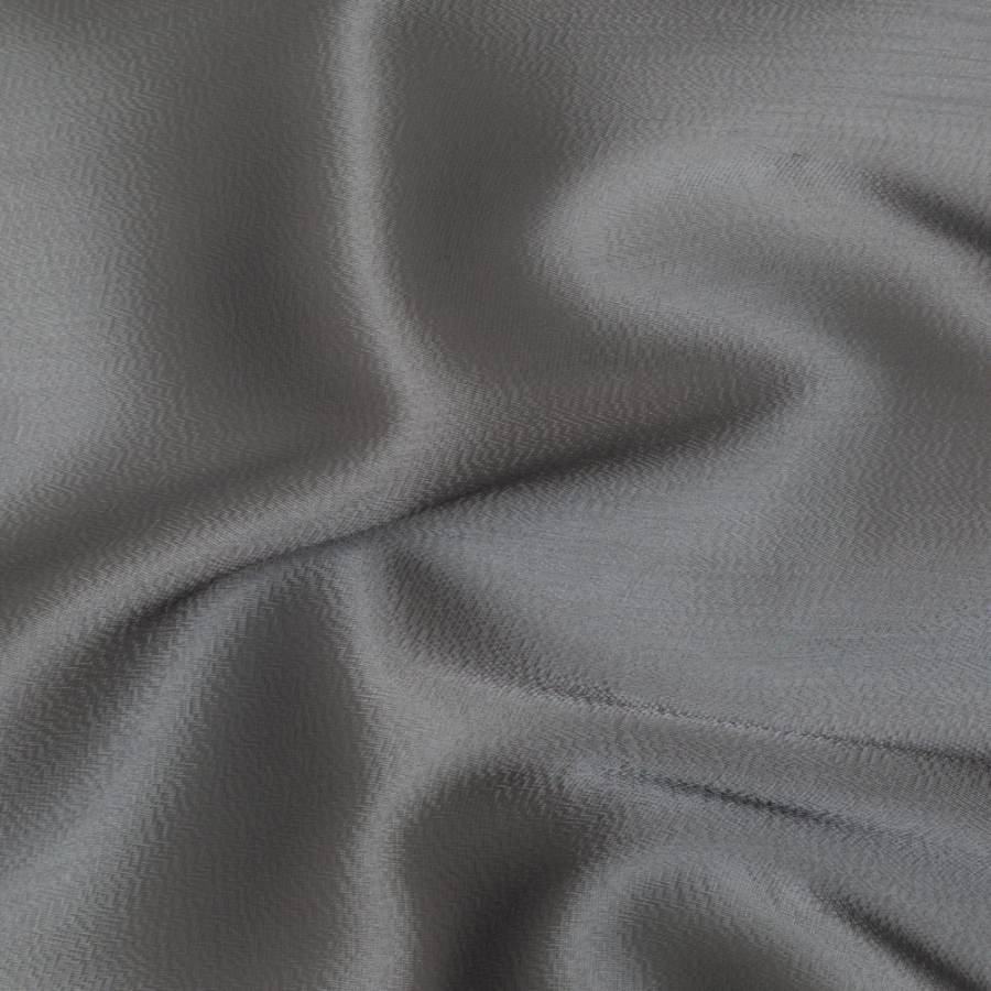Luminous Charcoal Satin-Faced Twill Organza | Mood Fabrics