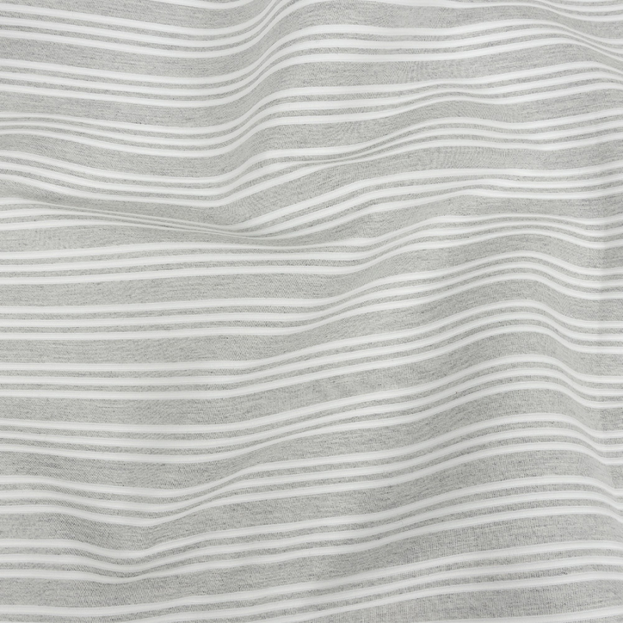 Gray Double Wide Drapery Twill with Raised White Stripes | Mood Fabrics