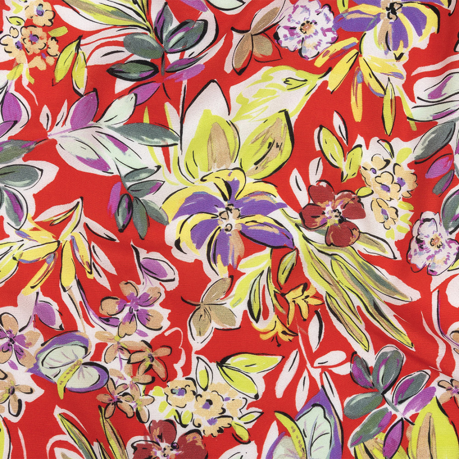 Mood Exclusive Scarlet Greenhouse Gala Sustainable Viscose Woven | Mood Fabrics