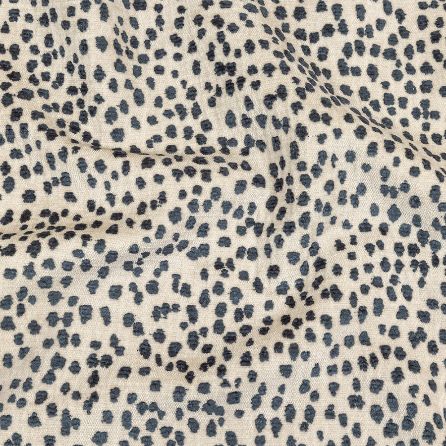 Sapphire Raised Spots Acrylic Chenille Woven | Mood Fabrics