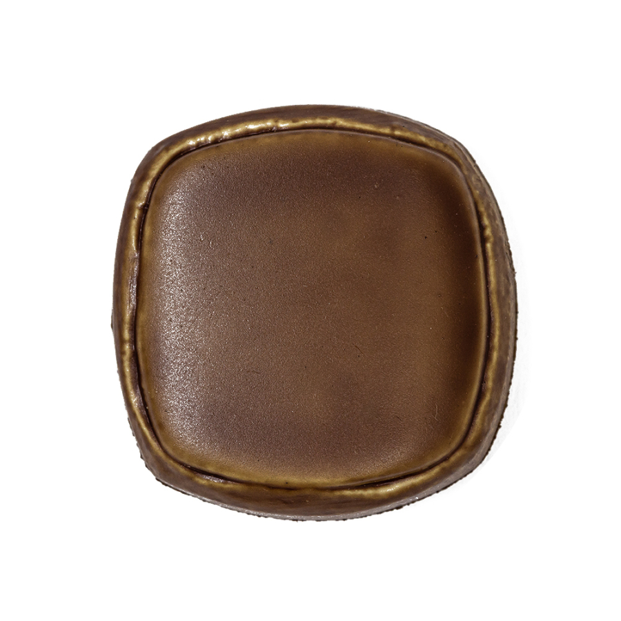 Weathered Honey Brown Leather-Look Shank-Back Molded Plastic Button - 48L/30.5mm | Mood Fabrics
