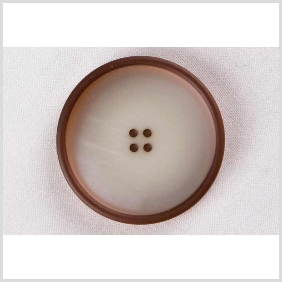 White Brown Plastic Button - 36L/23mm | Mood Fabrics