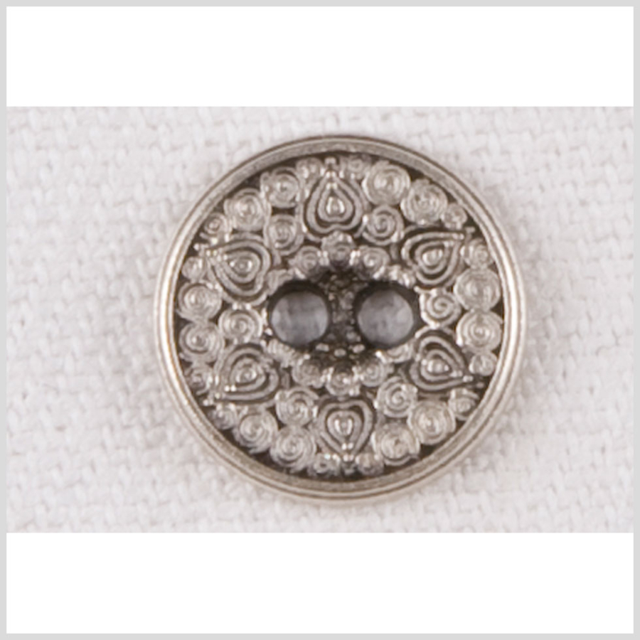 Silver Metal Coat Button - 18L/11.5mm | Mood Fabrics