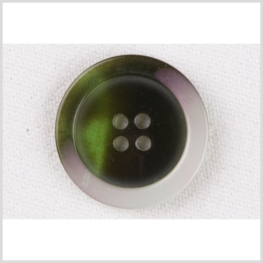 Multi-Green Plastic Button - 40L/25mm | Mood Fabrics