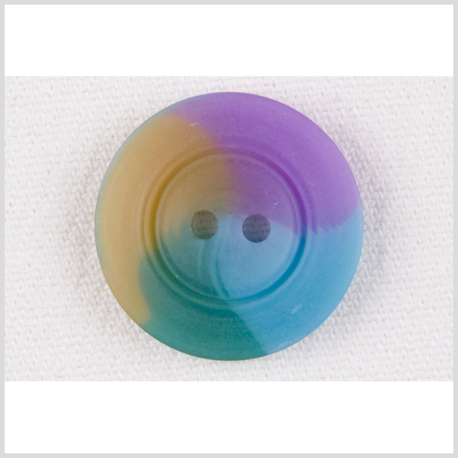 Blue/Green/Purple Plastic Button - 28L/18mm | Mood Fabrics