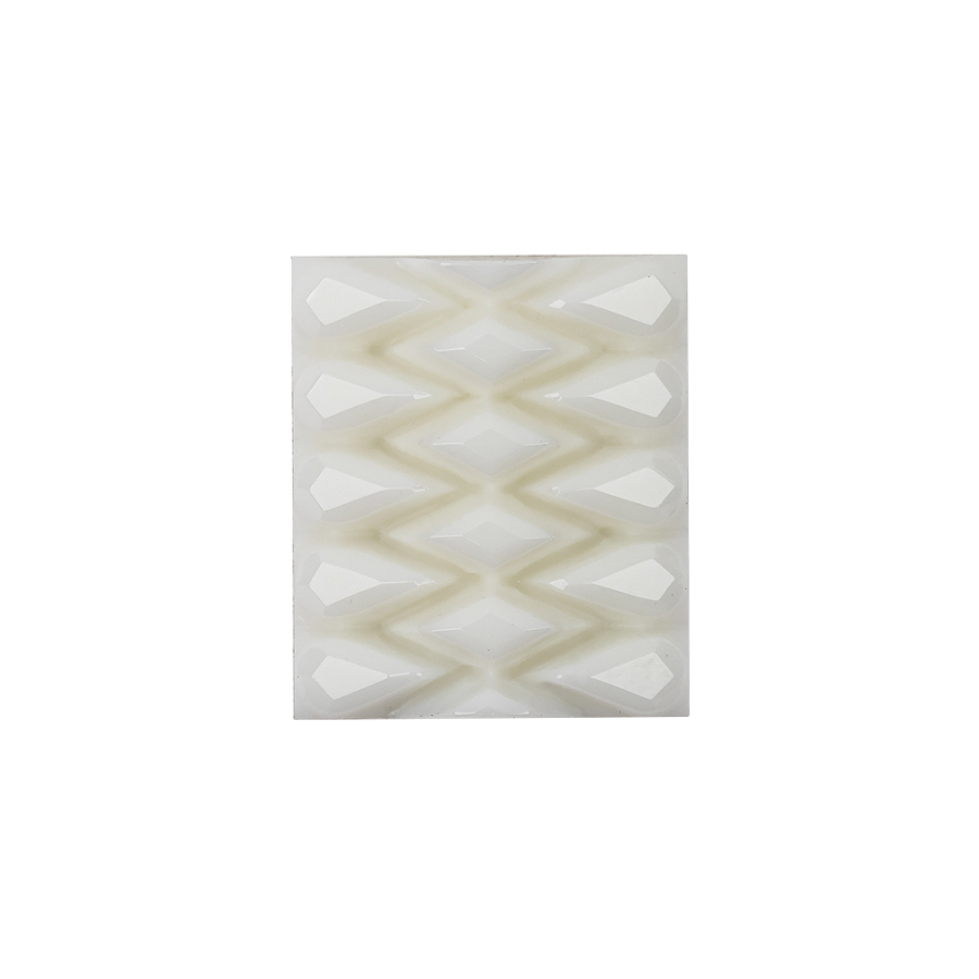White Molded Rectangular Plastic Shank Back Button - 40L/25.5mm | Mood Fabrics