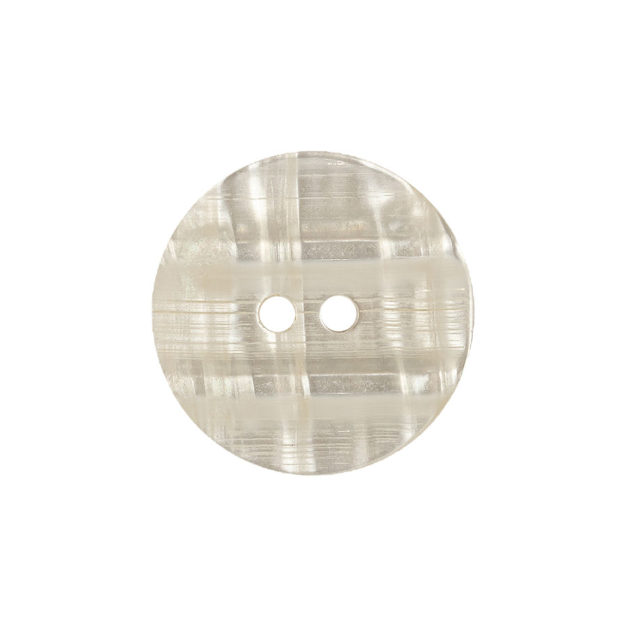 Ivory Iridescent 2-Hole Plastic Button - 34L/21.5mm | Mood Fabrics