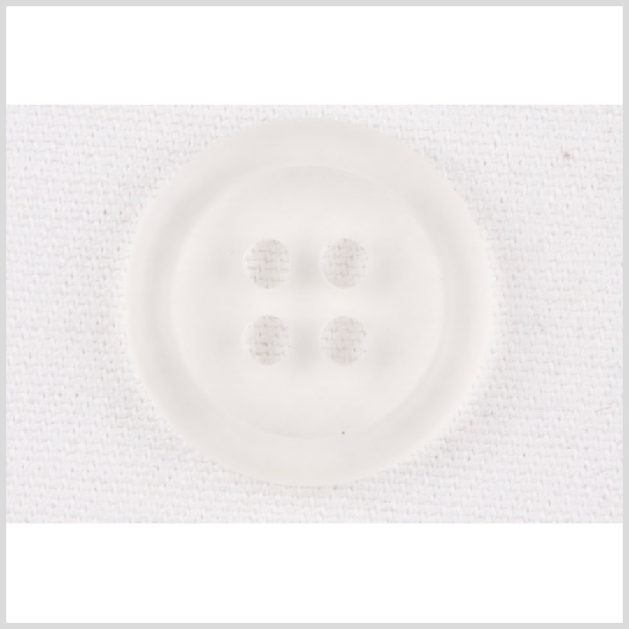 Clear White Plastic Button - 36L/23mm | Mood Fabrics