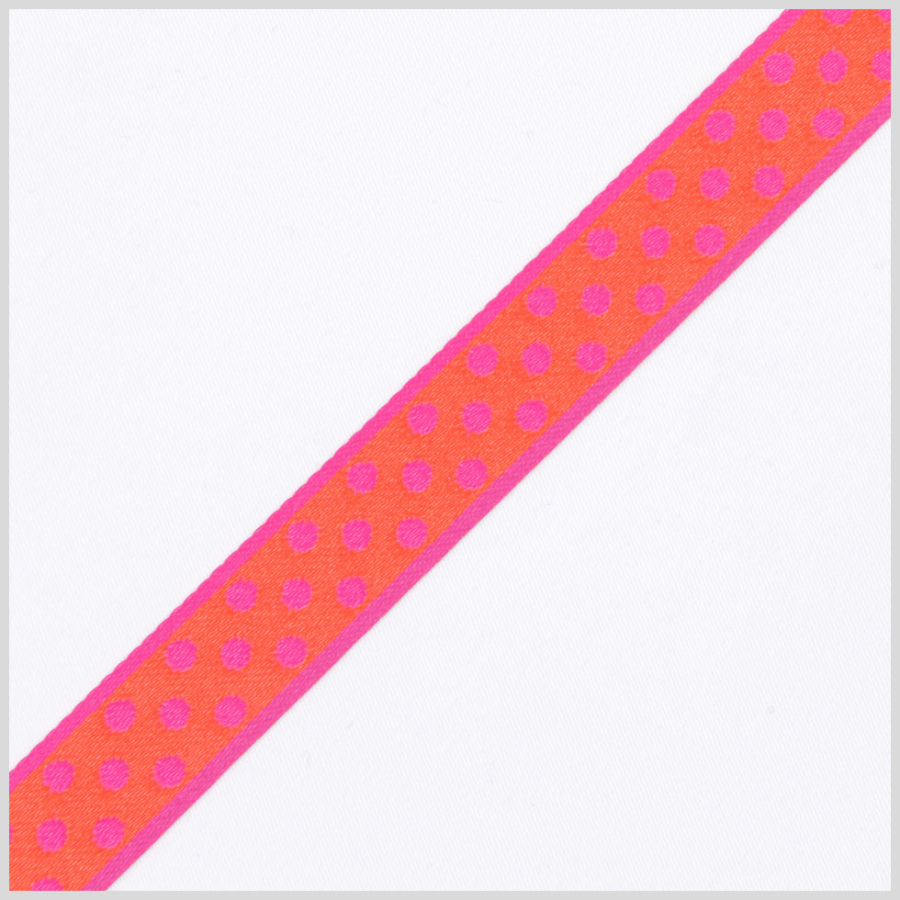 Pink/Orange French Jacquard Ribbon | Mood Fabrics