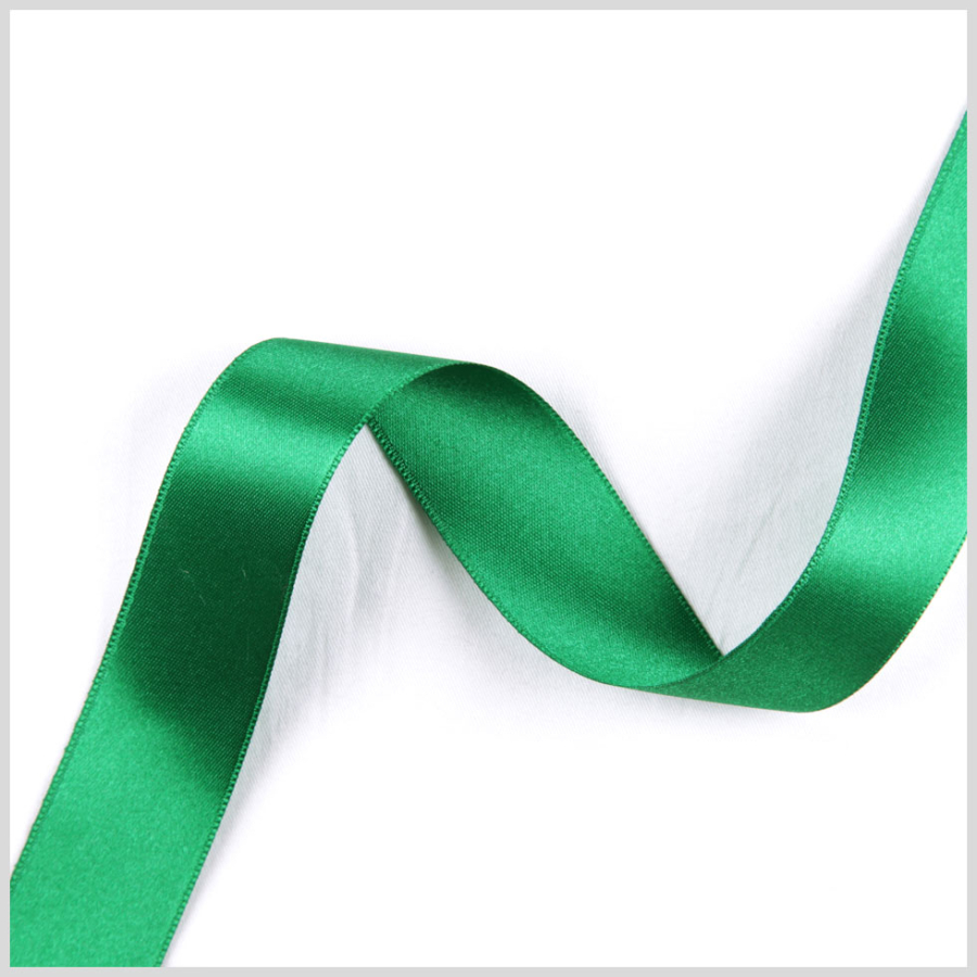 Emerald Double Face French Satin Ribbon | Mood Fabrics