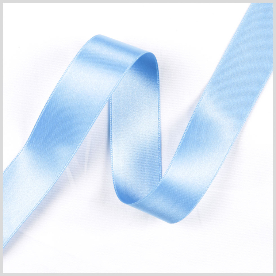 2.5 Blue Double Face French Satin Ribbon | Mood Fabrics