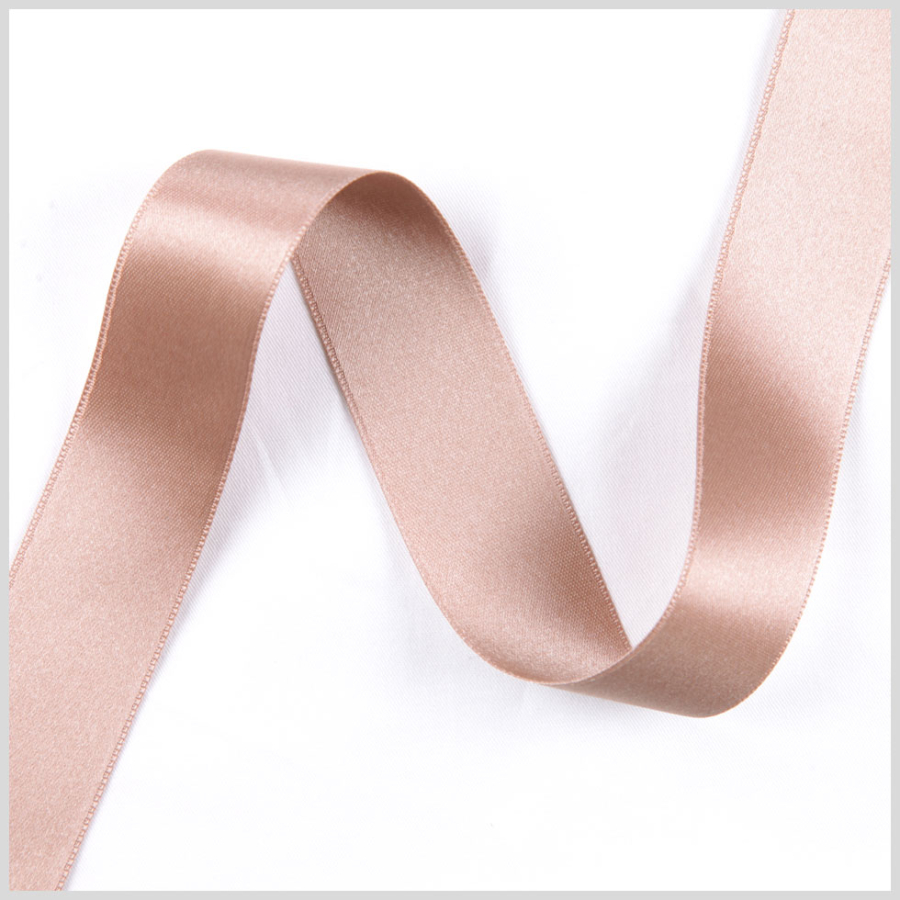 Taupe Double Face French Satin Ribbon - 1 | Mood Fabrics