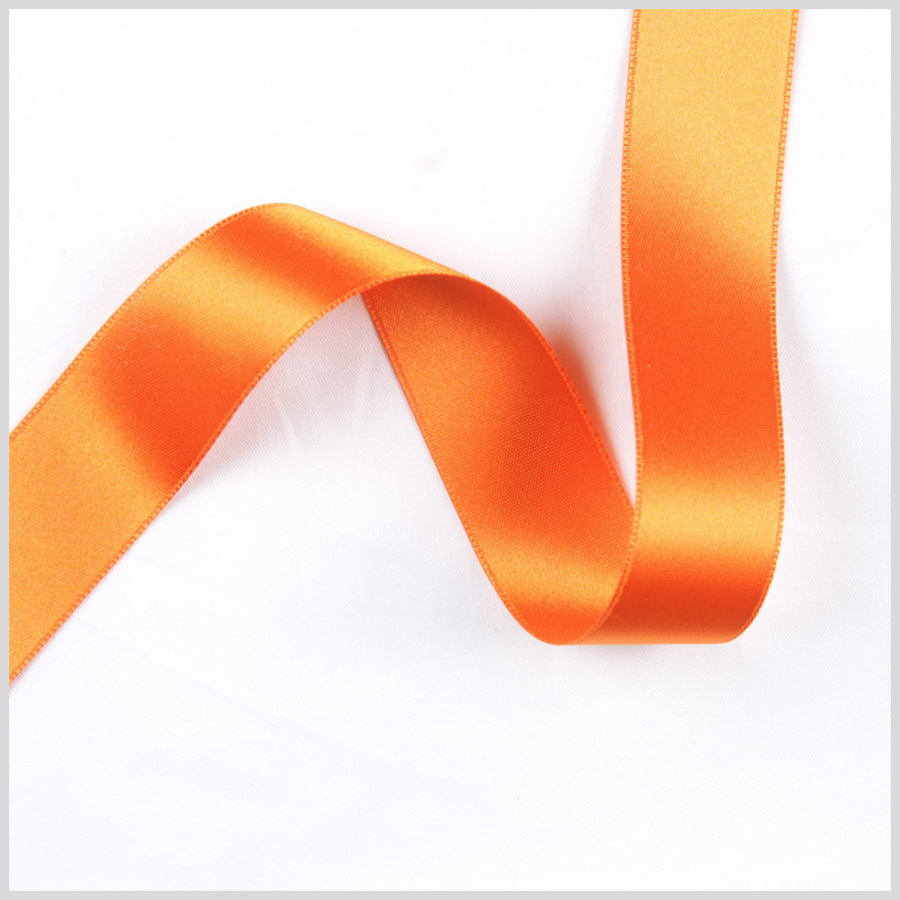 Orange Double Face French Satin Ribbon - 1 | Mood Fabrics