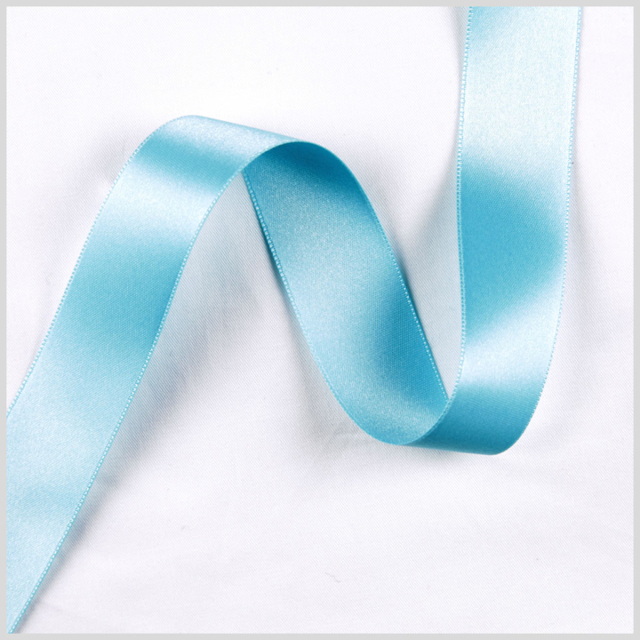 Bluebird Double Face French Satin Ribbon - 1 | Mood Fabrics