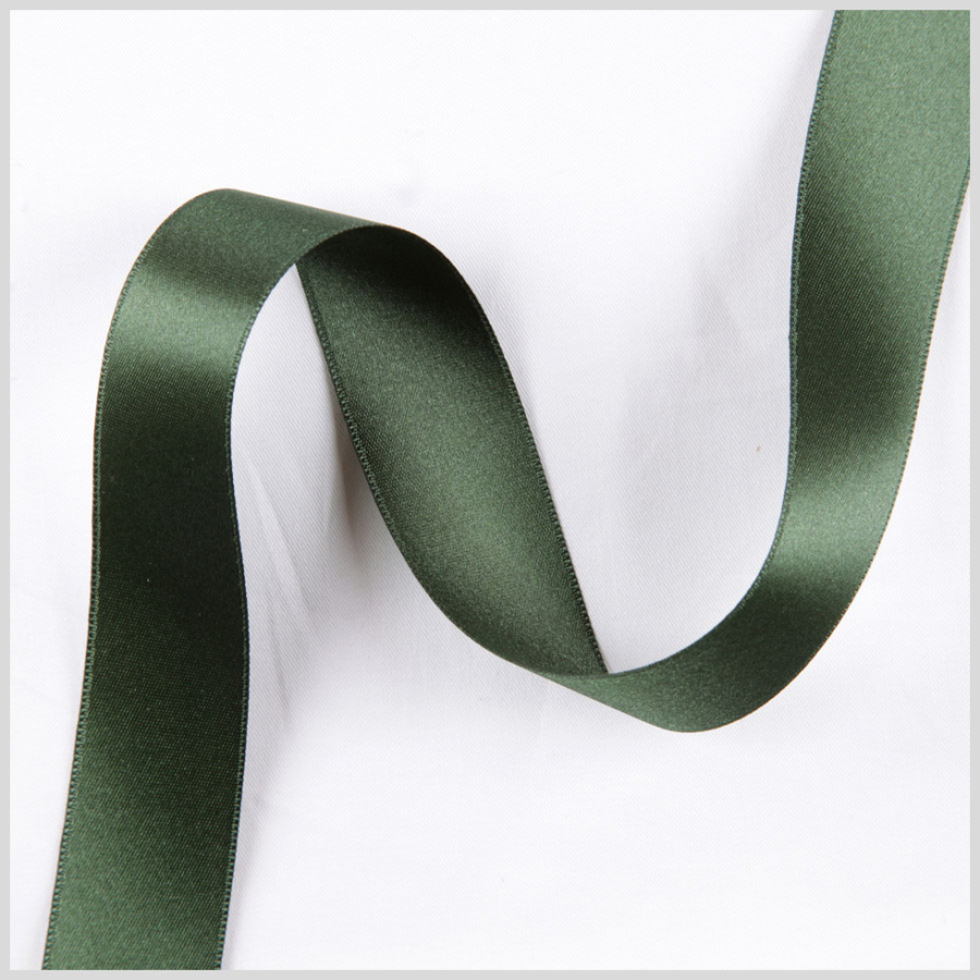 3/8 Hunter Double Face French Satin Ribbon | Mood Fabrics