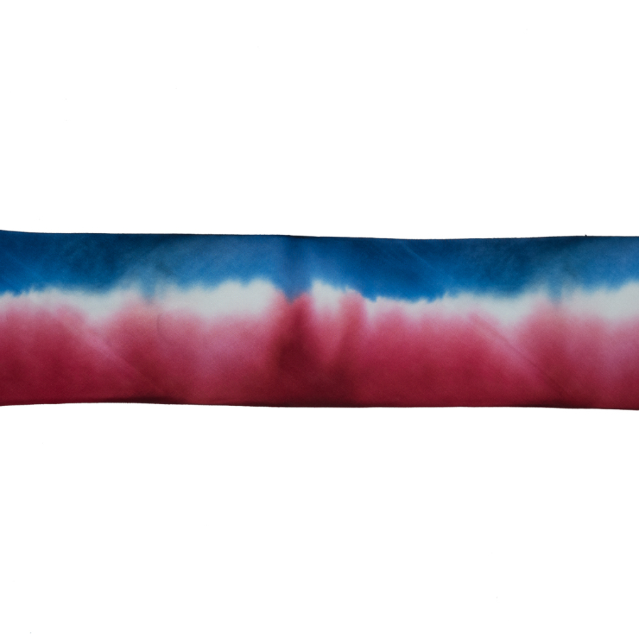 Red, White and Blue Ombre Hand Dyed Silk Ribbon - 3.625 | Mood Fabrics