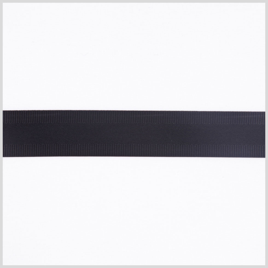 7/8 Black Satin Grosgrain Ribbon | Mood Fabrics